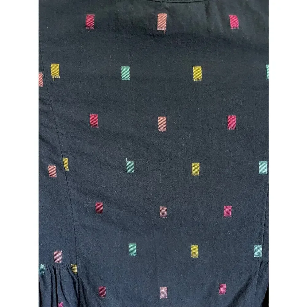 GAP KIDS‎ Cotton Fit 'n Flare Dress Navy Blue Metallic Confetti Polka Dot Medium